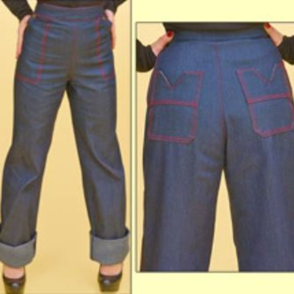 40'S Style Denim Dungaree Nicole Katherine NWT - Picture 1 of 9